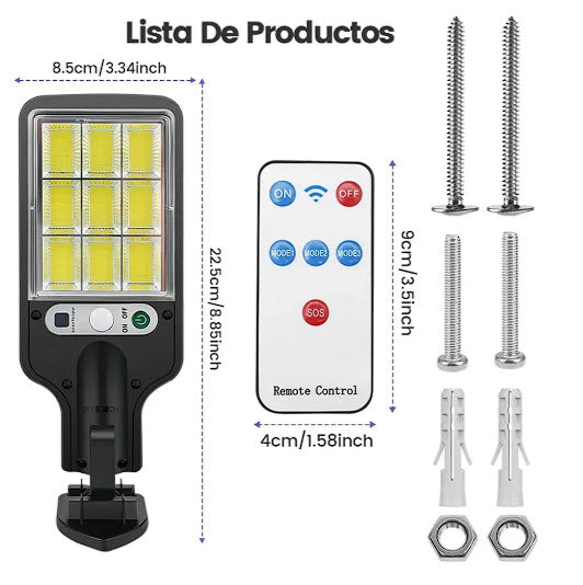 Lámpara Solar LED de Alta Potencia | Iluminación Exterior sin Cables ni Facturas de Energía