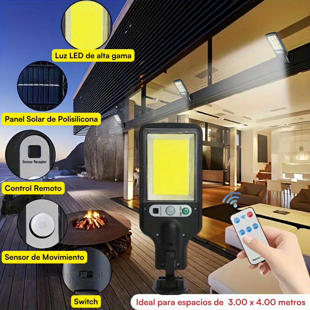 Lámpara Solar LED de Alta Potencia | Iluminación Exterior sin Cables ni Facturas de Energía