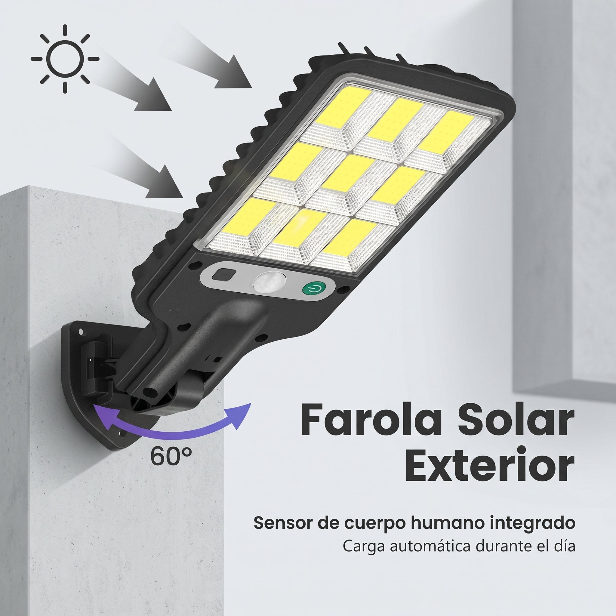 Lámpara Solar LED de Alta Potencia | Iluminación Exterior sin Cables ni Facturas de Energía